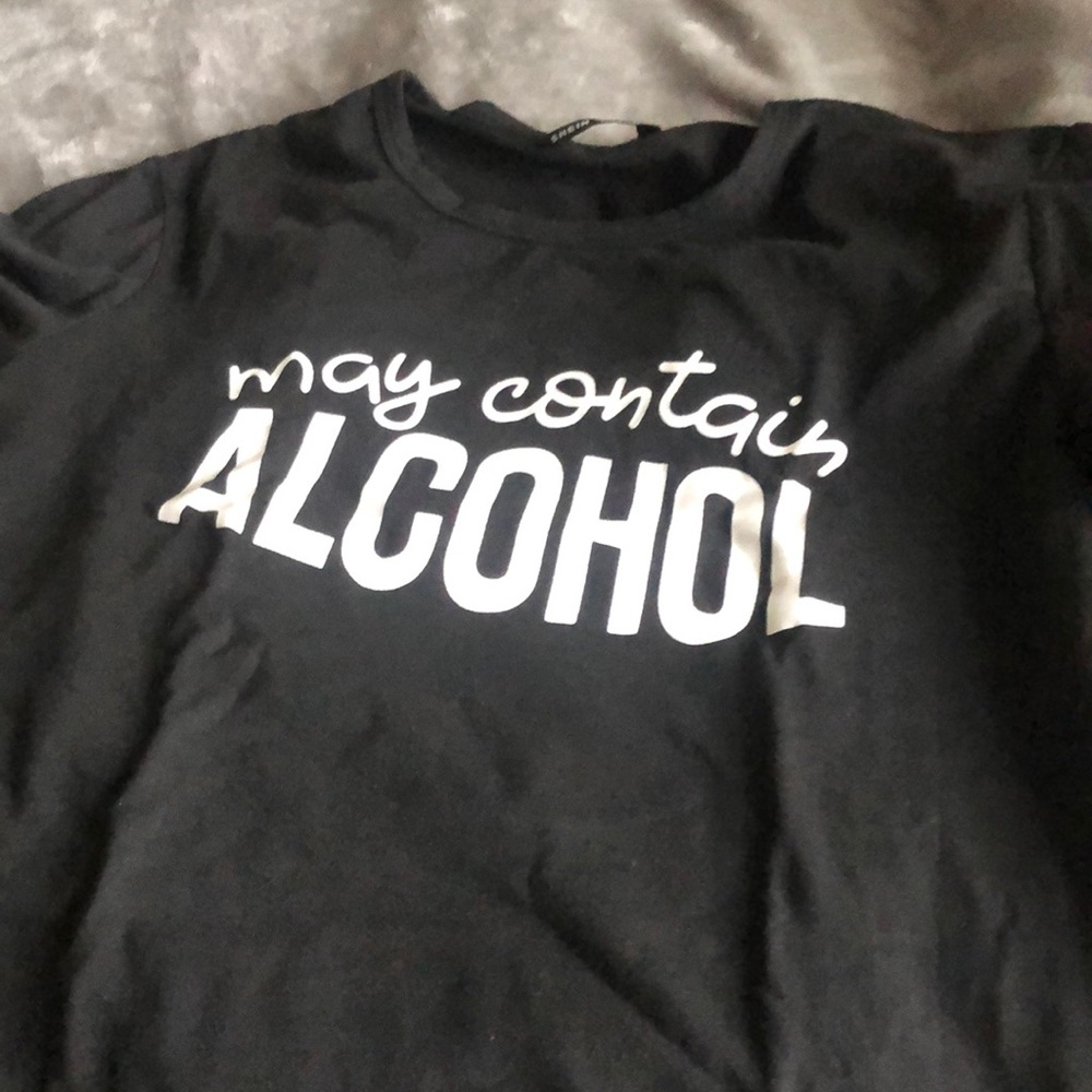 ‘May Contain Alcohol’ Black Tee